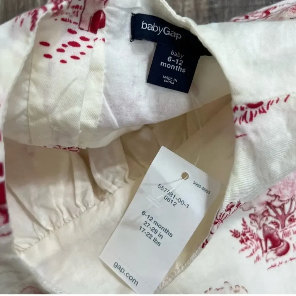 NWT baby gap white and red printed dress